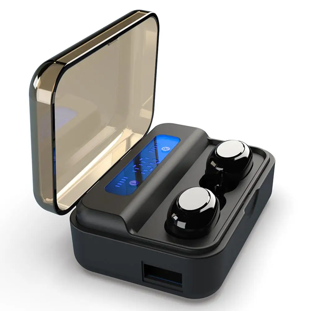 TWS, беспроводные наушники, светодиодный дисплей, 2000 мА/ч, 5,0, Bluetooth наушники, водонепроницаемые наушники для телефона, спортивные, беспроводные Bluetooth гарнитуры