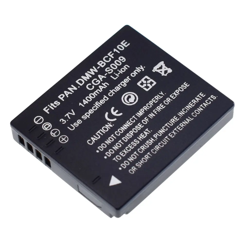 2x DMW-BCF10 BCF10E 1400 мА/ч Батарея для цифрового фотоаппарата Panasonic DMC-TS2 FX75 FH20 FH22 |