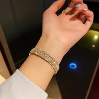 korean design sense diamond inlaid zircon simple fashion net red literary and artistic style open bracelet