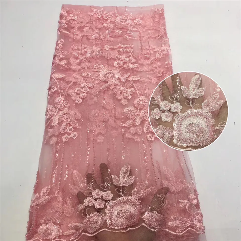 

Nigeria Mesh Lace Fabric African Lace Fabric Bride 2021 High Quality French Sequined Tulle Lace Fabric Party ZX36851