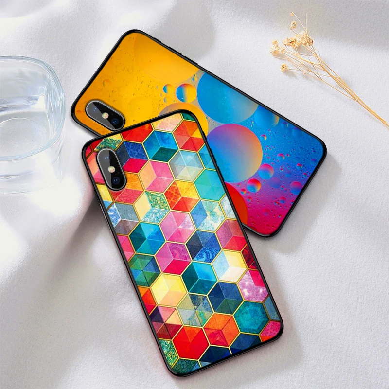 Красочная Геометрия пузырь мягкий TPU чехол для Apple IPhone X XR XS Макс 5 5S 5C SE 6 S 7 8 Plus ipod