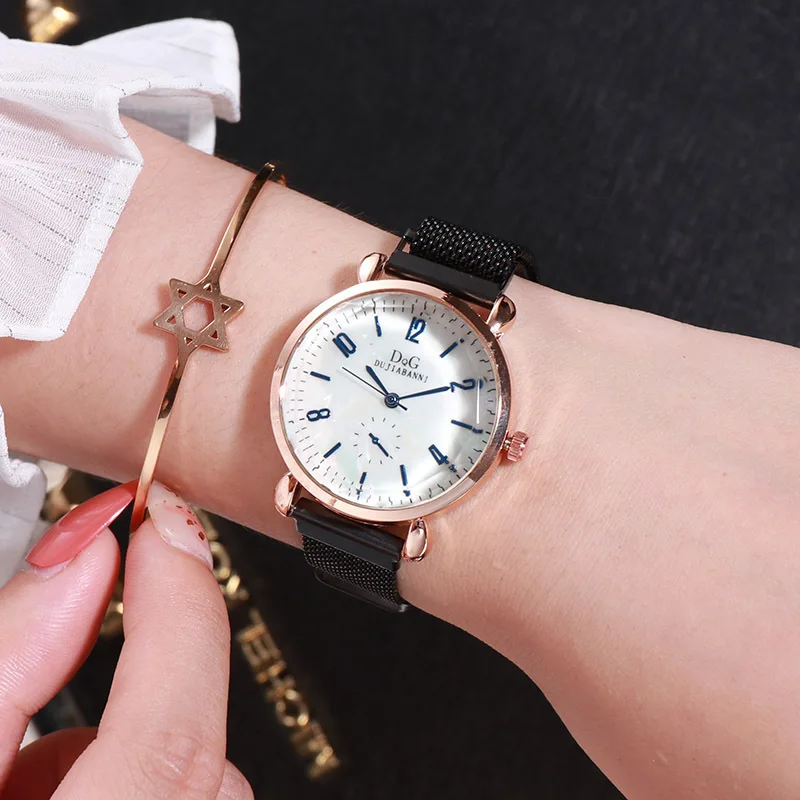 

New Ladies Fashion Small Dial Rose Gold Metal Mesh Belt Quartz Watch Women Luxury Brand High Quality Exquisite Watch Reloj mujer