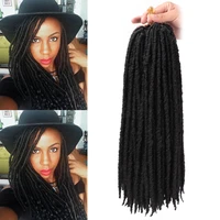 20 inch straight goddess faux locs crochet braids natural synthetic hair extension 18 standspack heat resistant hair