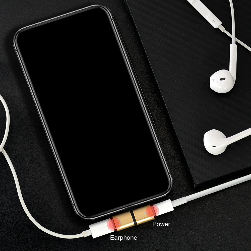 2 в 1 двойной для lightning аудио адаптер для iPhone 8 7 Plus X XR XS Max XR IOS 12,3 зарядный разъем для наушников Aux кабель Adaptador