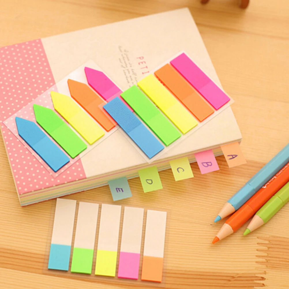 

5 PCS=20 Sheets Colored Memo Pad Sticky Paper Note Self-adhesive Memo Pads For Parties And Festivals