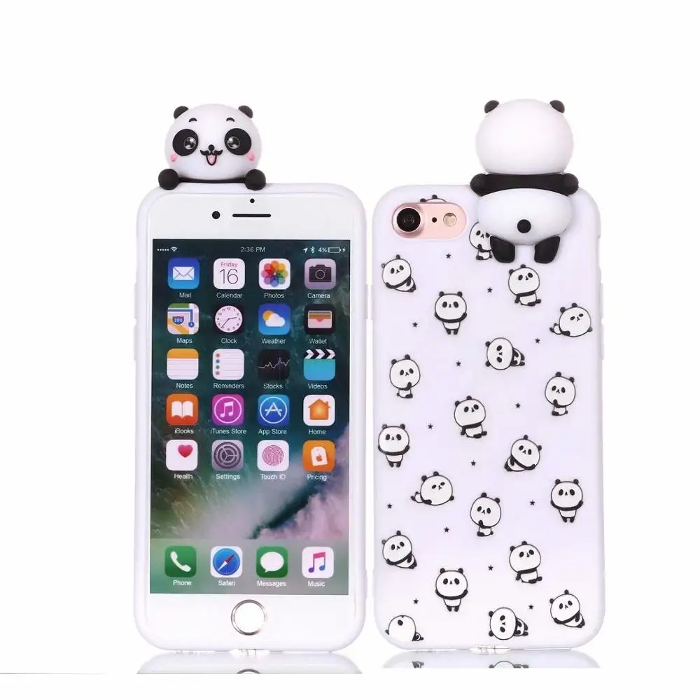 For iPhone 8 7 6 6S Plus 5 5S SE Cartoon 3D Doll Toys Animal pattern Candy Soft TPU Silicone case on for X XR XS MAX |