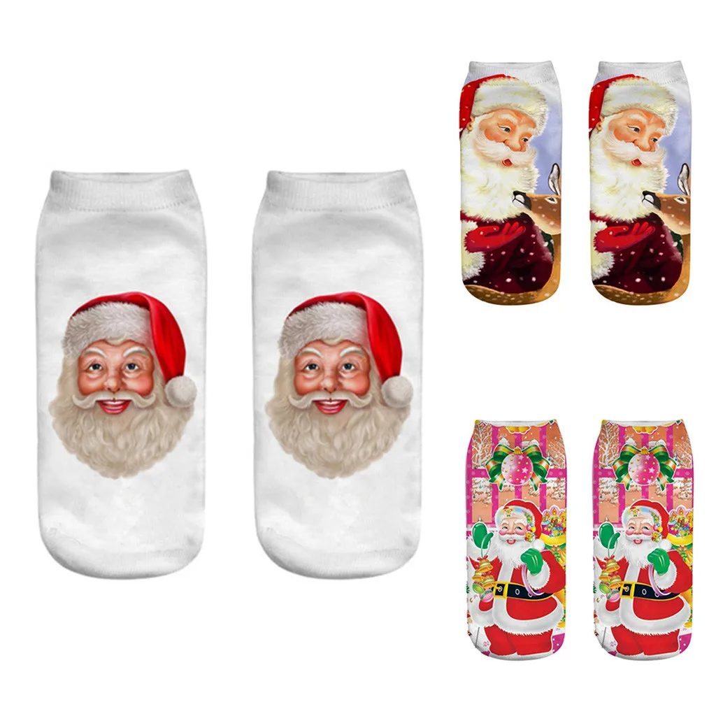 3 пары повседневные рабочие деловые индивидуальные носки 3D Рождественский