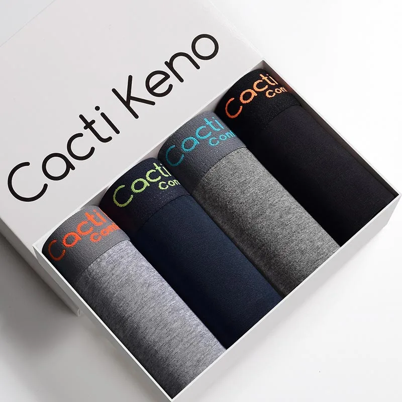 

4pcs/lot Men Underwear Sexy Solid Boxers Cotton Breathable Man Panties Comfortable U Convex Underpants Homme Boxershorts M-5XL