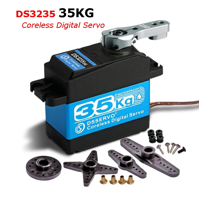 Серводвигатель DS3235SG с высоким крутящим моментом, 35 кг, водонепроницаемый, из нержавеющей стали, цифровой сервопривод для роботизированной радиоуправляемой модели автомобиля, самолета