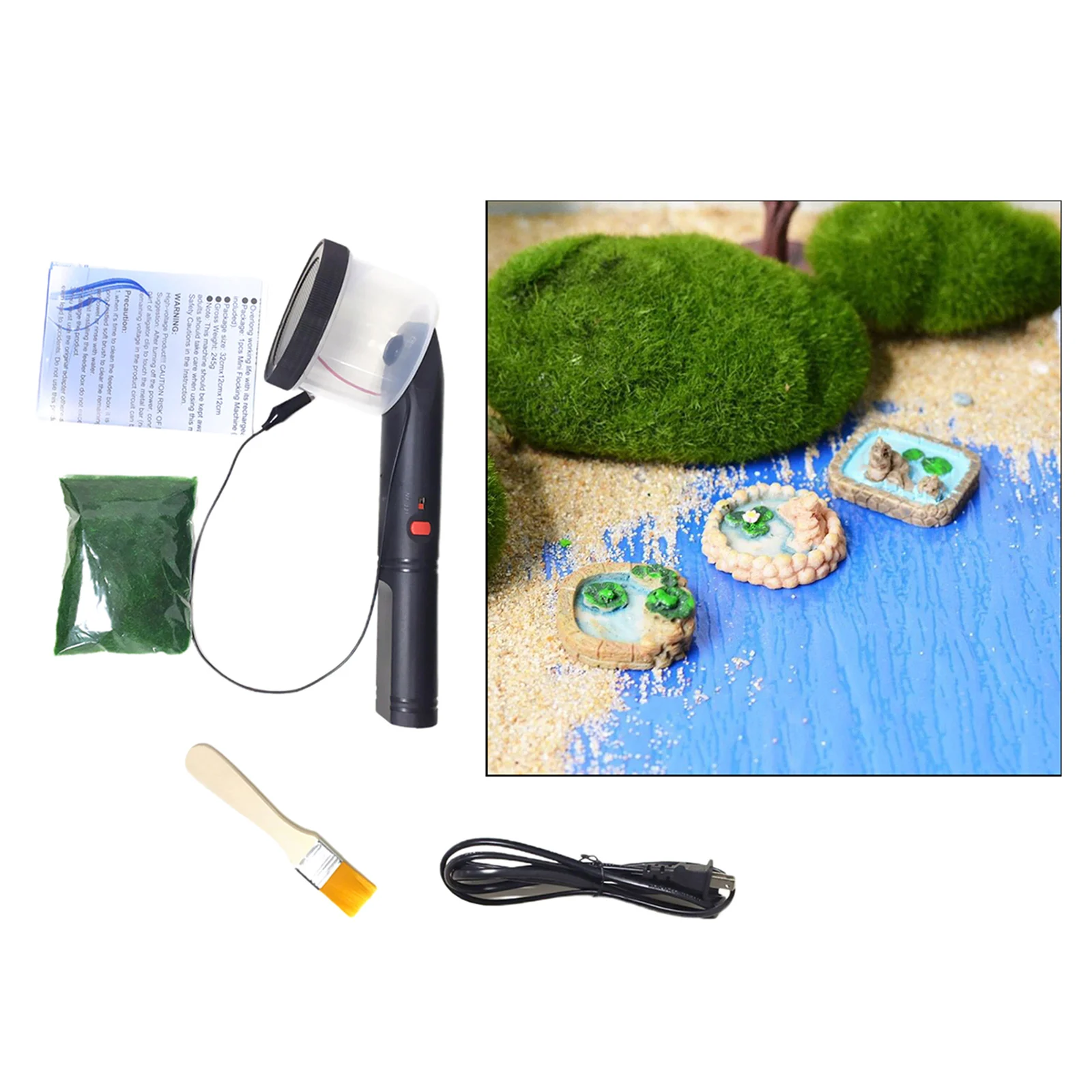 

Diorama Scenery Static Grass Flock Applicator Velvet Dashboard Flocking Kit