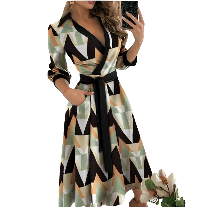 

Vintage Long Dress Women Dot Print Deep V Neck Half Sleeve Beach Dresses Women 21 Summer Bohemian Elegant Dress Female CX1736