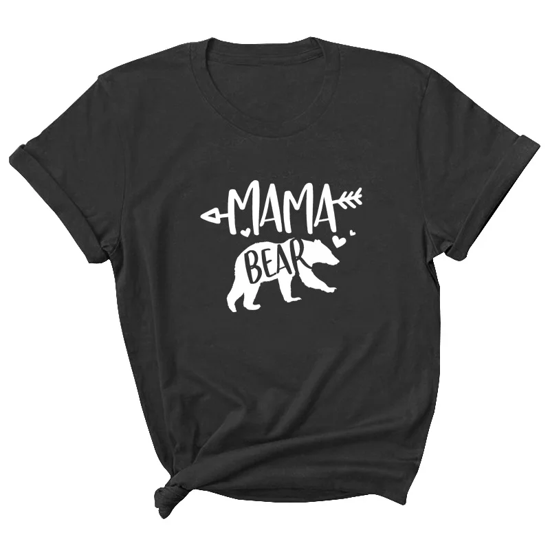 

Mama Bear Letter Print Women T Shirt Short Sleeve O Neck Loose Women Tshirt Ladies Tee Shirt Tops Clothes Camisetas Mujer