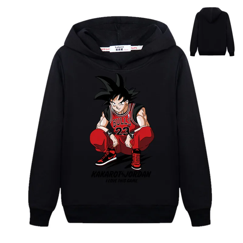 Dragon Ball Z Vegeta/Детские толстовки с капюшоном для мальчиков и девочек, Аниме Супер Саян Гоку толстовка с капюшоном DBZ, Молодежные пуловеры, верхняя одежда, куртка, спортивные костюмы - Цвет: black