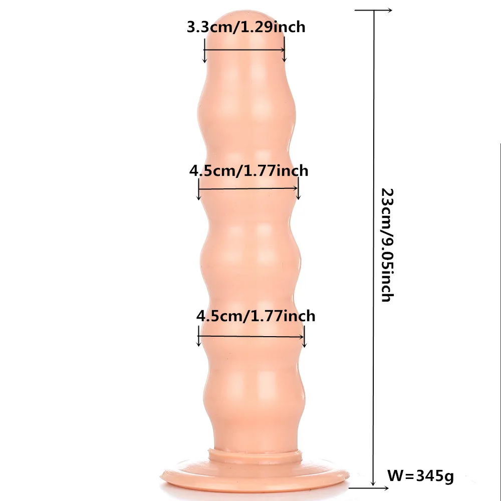 Unisex Suction Cup Beads Anal Dildo Big Wave Butt Plug Ass Anus Massage Stimulation Privacy Package Huge Erotic Penis |