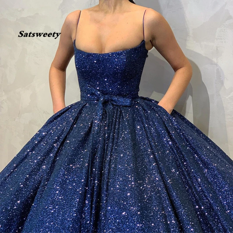 Новинка 2021 темно-синие вечерние платья длинное бальное платье на бретельках
