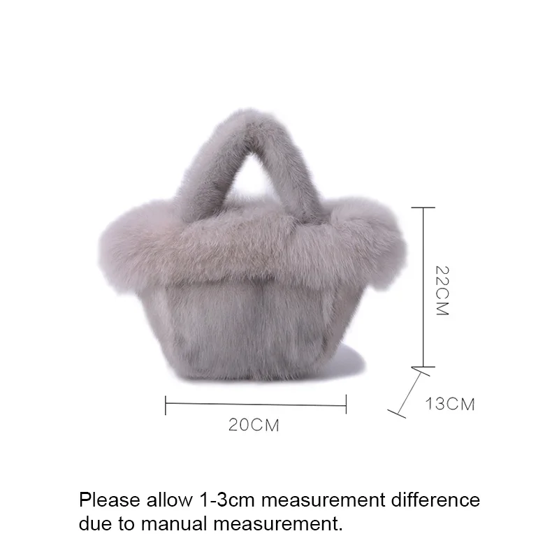 

2021 New Design Large Capacity Bags Stitching Of Real Fox Fox And Mink Fur Totes Women Handbags S8822