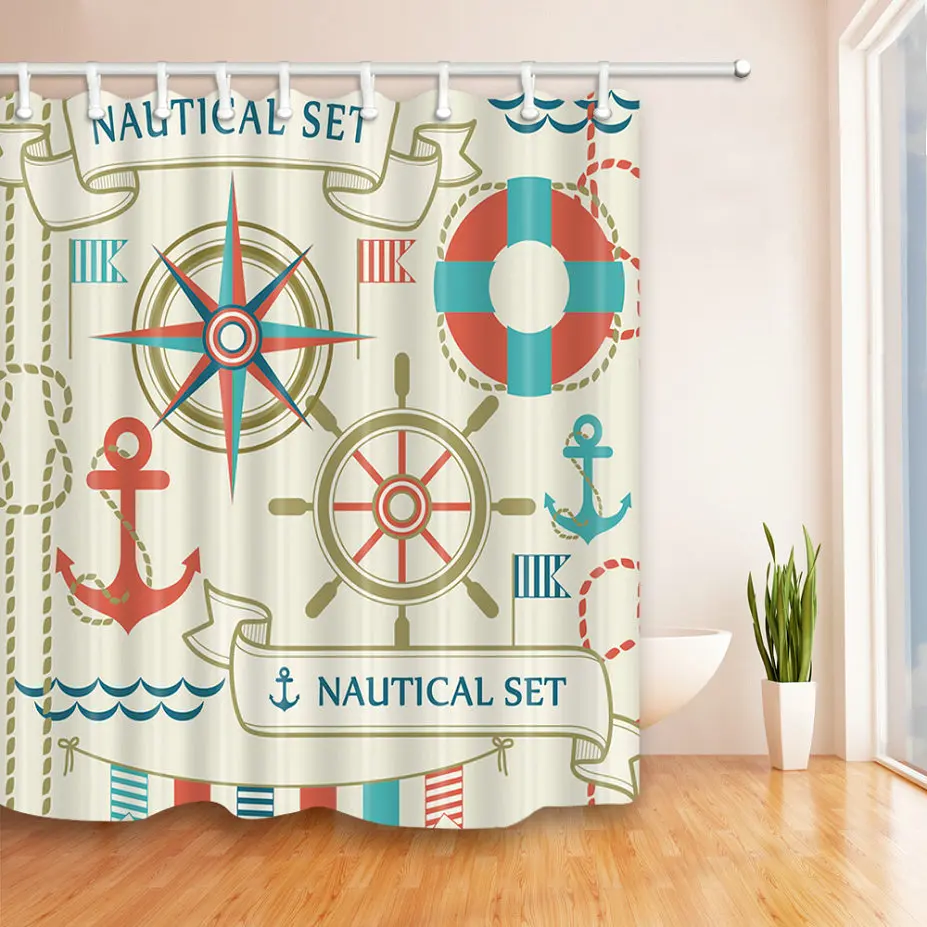 Детская навигация океан занавеска для душа ванная Декор Водонепроницаемый
