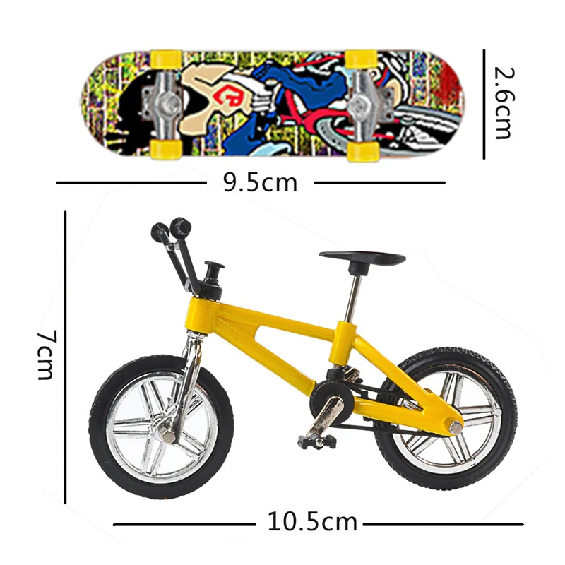 

4 Pcs/Set Mini Bike Model Set Scooter Model Alloy Skate Board Model Mini Finger Bikebicycle Model Toys for Boys