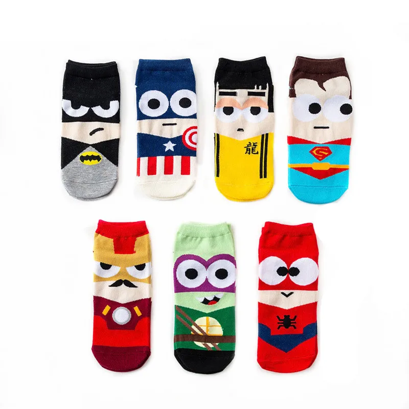 REFJJ носки-лодочки супергероев для мужчин Супермен Бэтмен капитан Arrowman супергерои