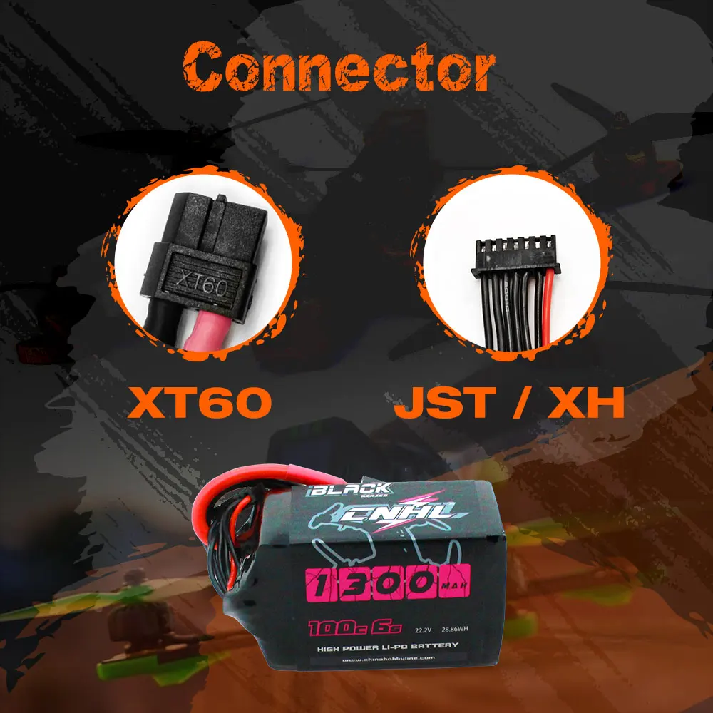4 шт. CNHL 6S Lipo аккумулятор 1300 мАч 22 2 в 100C с XT60 черной серии для радиоуправляемого FPV