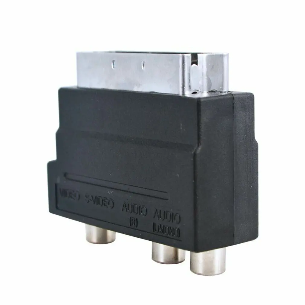 Адаптер Scart AV-блок на 3 RCA Phono Composite S-Video с переключателем in/out адаптер AV блок для