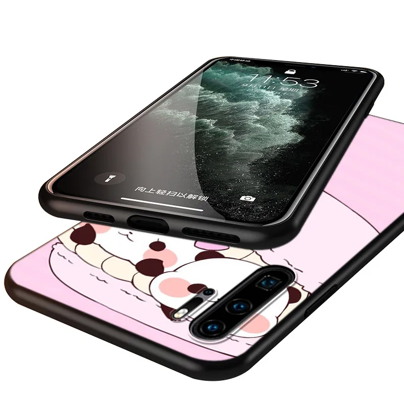 

Silicone Cover Cute cartoon Panda for Huawei P40 P30 P20 Pro P10 P9 P8 Lite E Plus 2019 2017 Phone Case