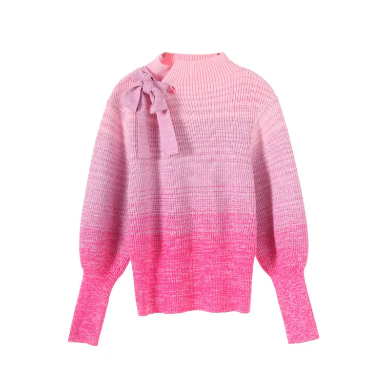 DEAT 2020 new winter fashion women clothes knits turtleneck lantern sleeves pullover bow sweater female WK0270 | Женская одежда