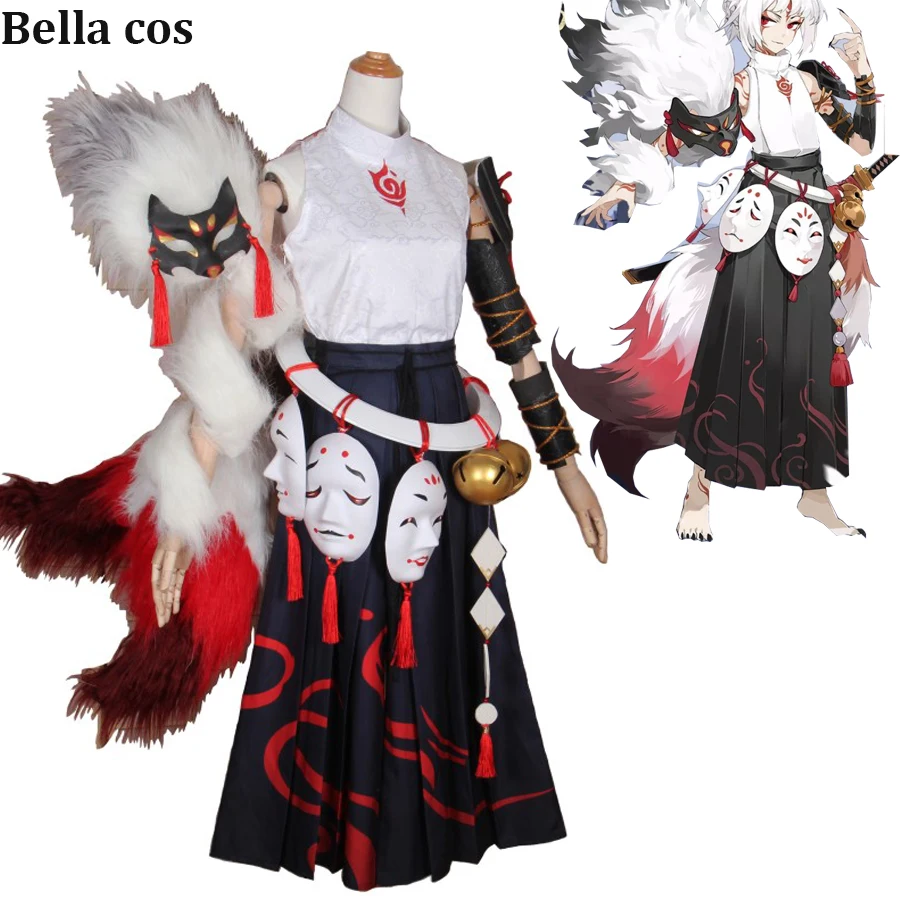 SSR Onmyoji Hakuzosu костюм для косплея кимоно платье вафуку Униформа костюмы Хэллоуина