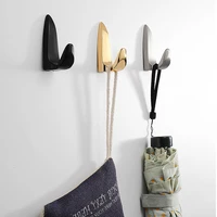 1 pack wall mounted metal hook clothes hat hook double hook gold bathroom kitchen home waterproof coat hook