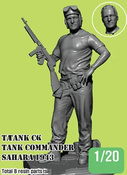 Масштаб 1/20 набор неокрашенных фигурок из смолы командир танка США|Наборы для