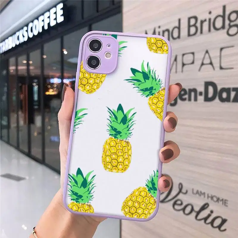 

pineapple fruit pattern Phone Case matte transparent For iphone 7 8 11 12 plus mini x xs xr pro max cover