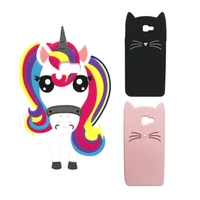 cute cartoon 3d unicorn cat case for samsung galaxy a3 2017 coque a320 a5 2017 a520 a7 2017 a720 silicone soft phone back cover