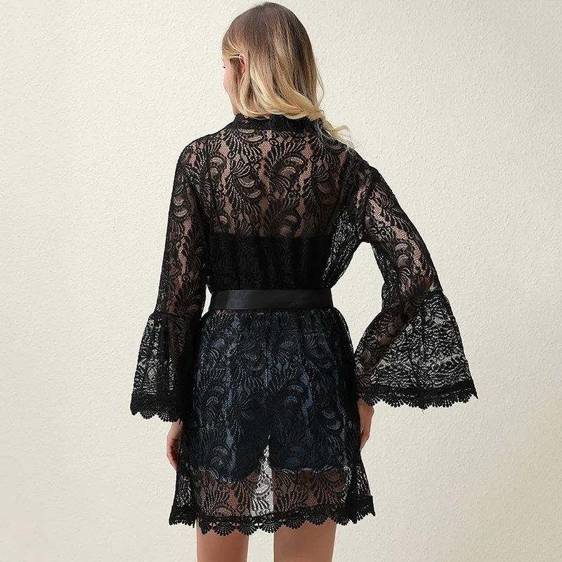 

2021 New Summer Women Bikini Cover Up Floral Lace Hollow Crochet Swimsuit Cover-Ups Bathing Suit Beachwear Tunic Beach Dress Hot