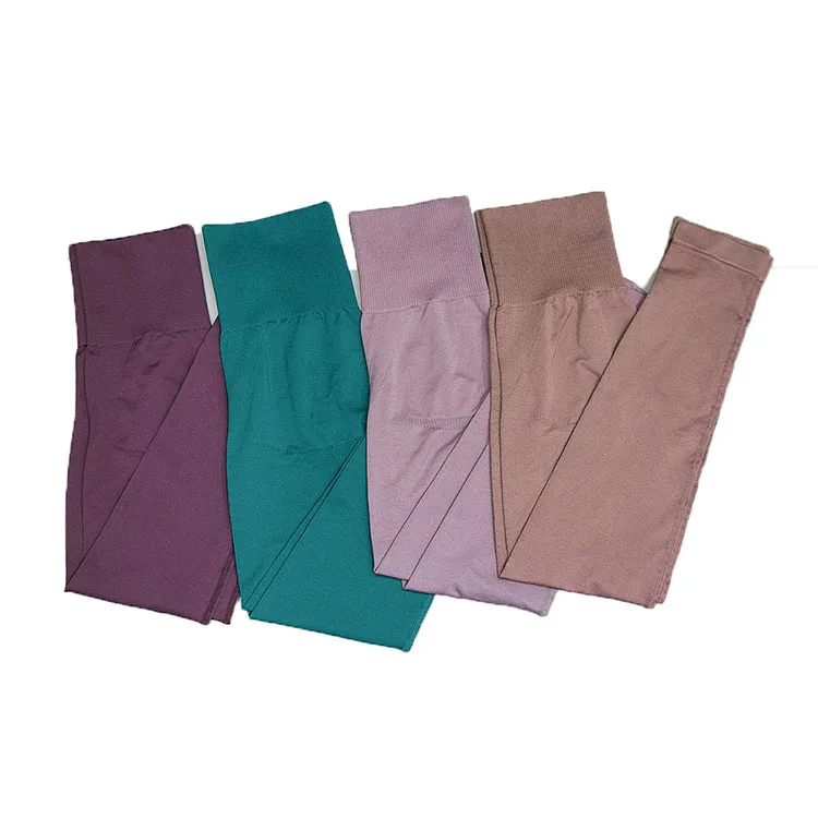 Спортивные женские бесшовные легинсы с высокой талией для фитнеса эластичные