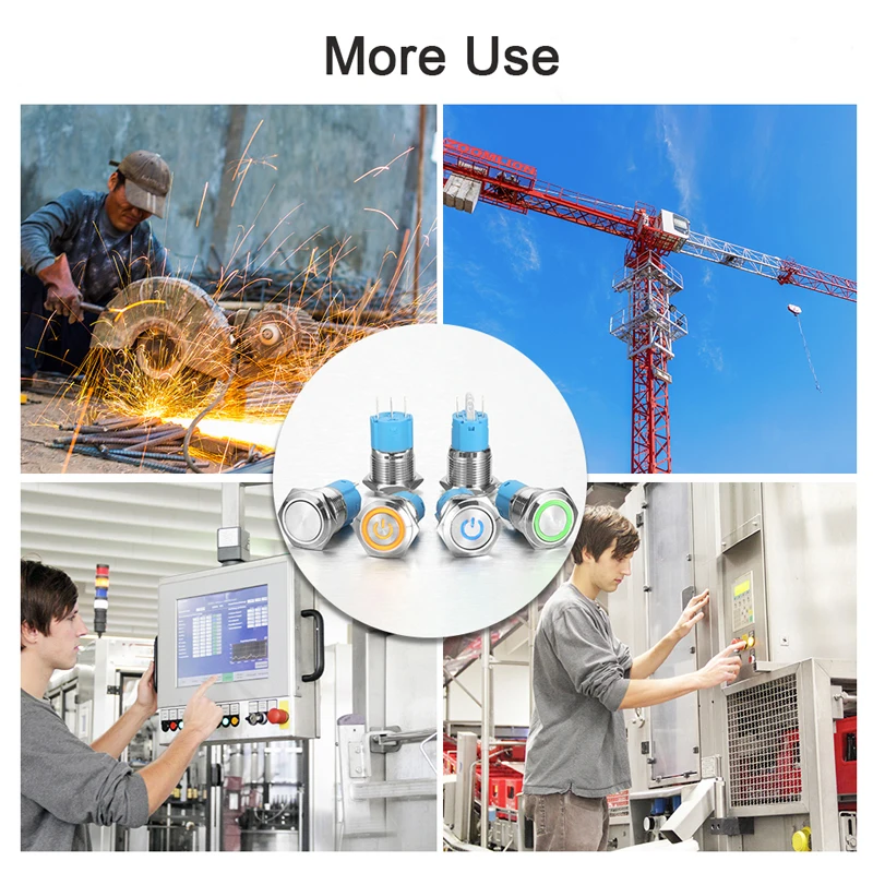 12V металлический кнопочный переключатель Мощность Кнопка Водонепроницаемый на