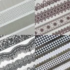 Beautizon клетчатый узор кружевное платье стильные высококачественные 3D Выгравированные наклейки для ногтей украшения для ногтей переводки для ногтей дизайн