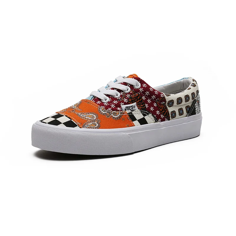 

Lover's Cashew Nut Flower Ulzzang Retro Color Canvas Shoes Girl Boy Skateborad Shoes Lace Up Low 35-44 Unisex Woman Man Shoes