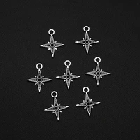 40pcslots 9x17mm antique silver plated star charms astral pendants for keychain jewellery making supplies parts handmade kit
