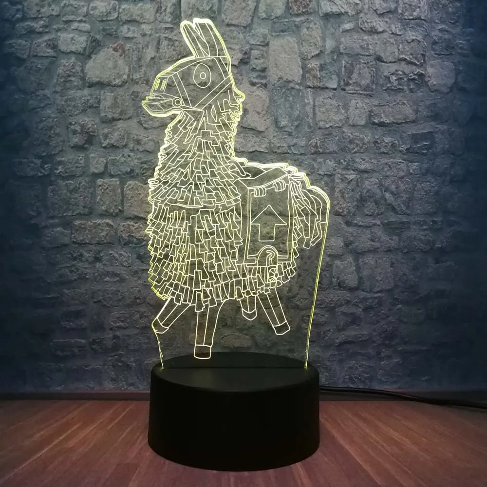 Новинка, креативный Деревянный конь, 3D светодиодный светильник, RGB реветь, 7 цветов, для украшения детской комнаты, настольный ночник, светильник, рождественские подарки