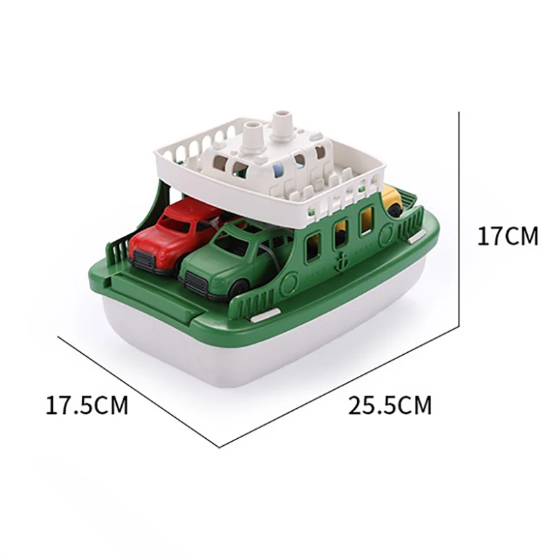 

Boat Bath Toys for Toddlers with 4 Cars Toys Inertial Ocean Transport Ship Model Bath Toys for Toddlers 1-3