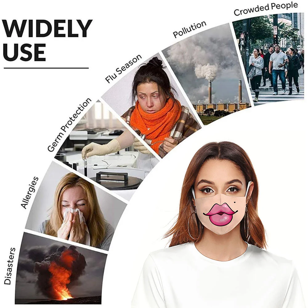 Многоразовая моющаяся маска ужасов с принтом черепа Защитная PM 2 5 Маска для рта