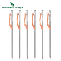 boundless voyage titanium alloy tent pegs metal heavy duty screw hard ground stakes fastening nails outdoor garden tent pins