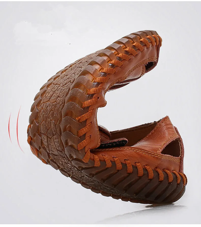 Сандалии мужские из натуральной кожи натуральная кожа Нескользящие дышащие для