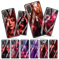 scarlet witch marvel for samsung galaxy s20 fe ultra note 20 s10 lite s9 s8 plus luxury tempered glass phone case cover