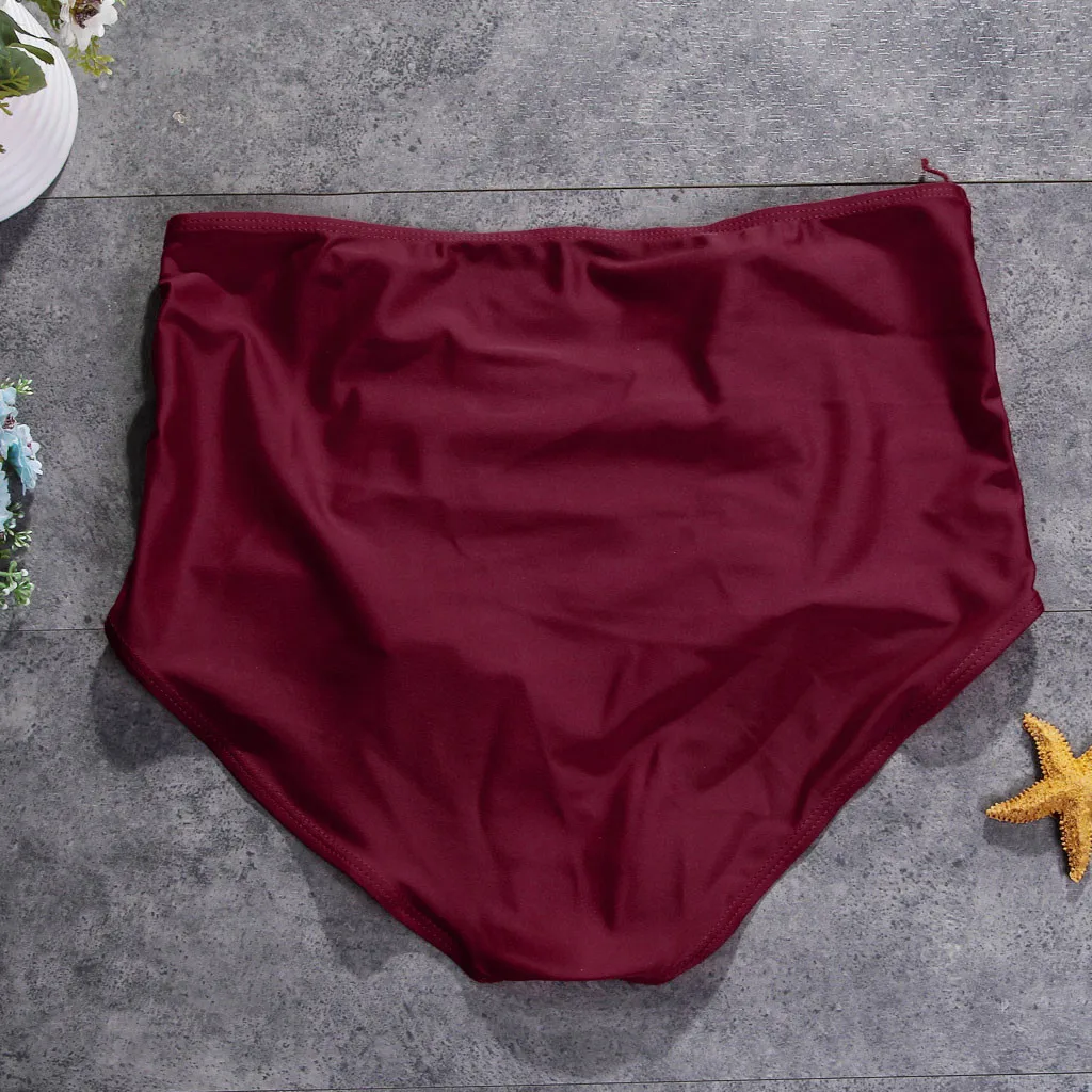 

New Women's High Waisted Swim Bottom Ruched Bikini Tankini Swimsuit Briefs Plus Size Swimming Pants Tankini Mujer #Y1 tankini