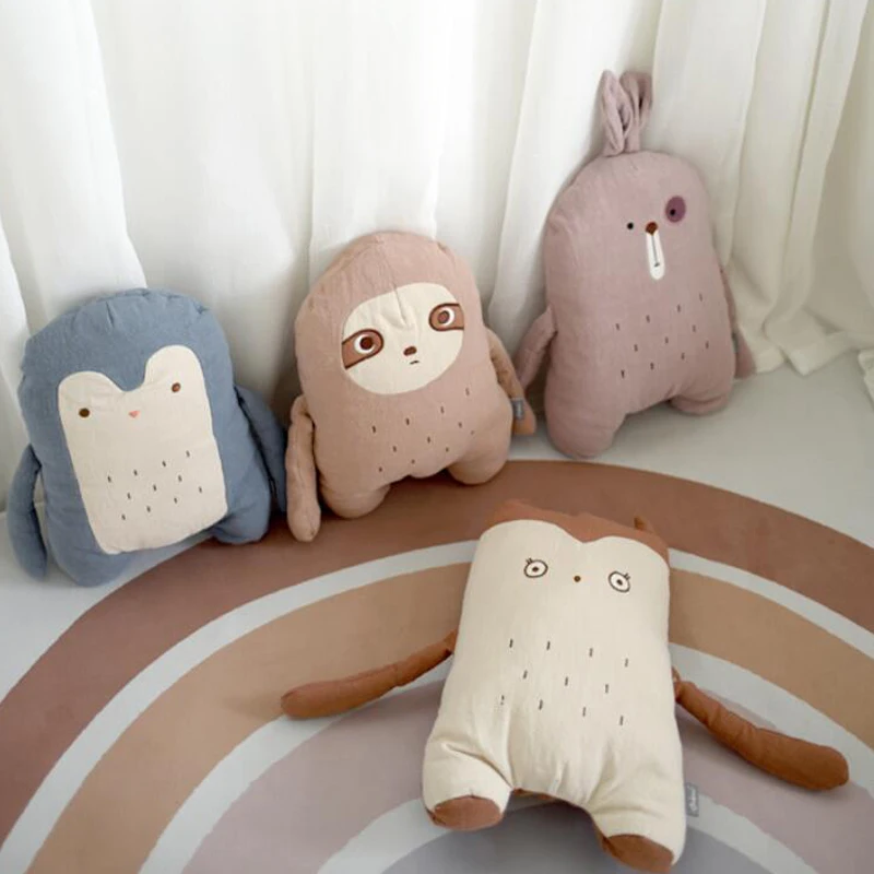 

Cute Sloth Bunny Bear Cushion For Girl Baby Plushed Cushion Kawaii Animal Soft Stuffed Doll Pillow Kids Room Nursery Decor