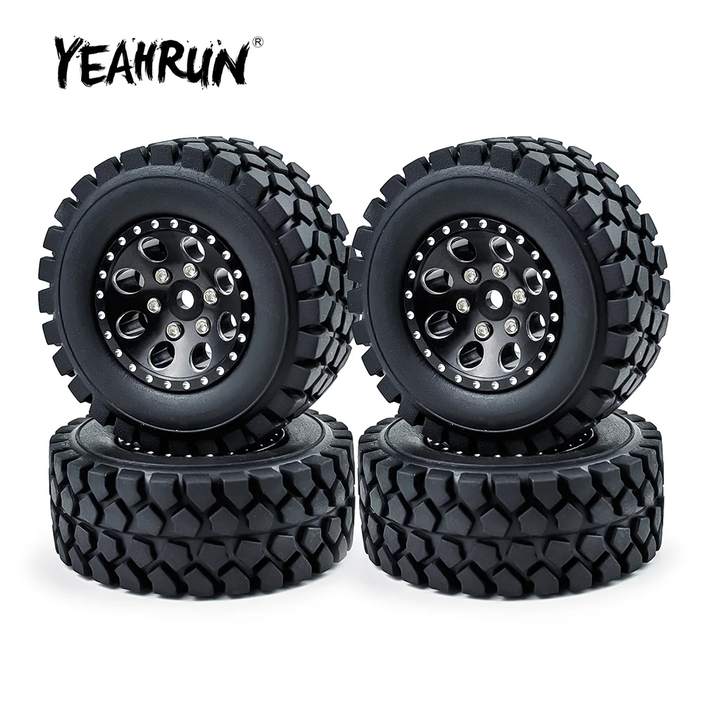 

YEAHRUN 4 шт. металлические микро 1,0 дюймовые колесные диски Beadlock резиновые шины 50*20 мм/54*23 мм для Axial SCX24 90081 1/24 Запчасти для радиоуправляемых авто...