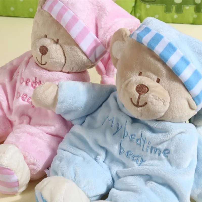 Милый розовый и синий милый медвежонок каваи Спящая кукла на ночь плюшевый