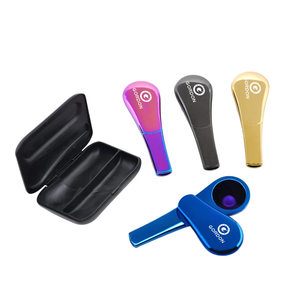

GORDON Metal Smoking Pipe with Black Gift Case Detachable Herb Tobacco Pipes Smoke Pipa