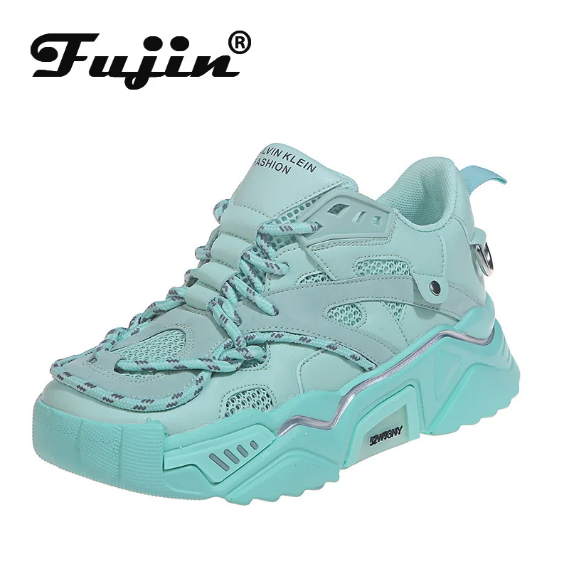 Женские кроссовки с перекрестной шнуровкой Fujin весенние из дышащего сетчатого